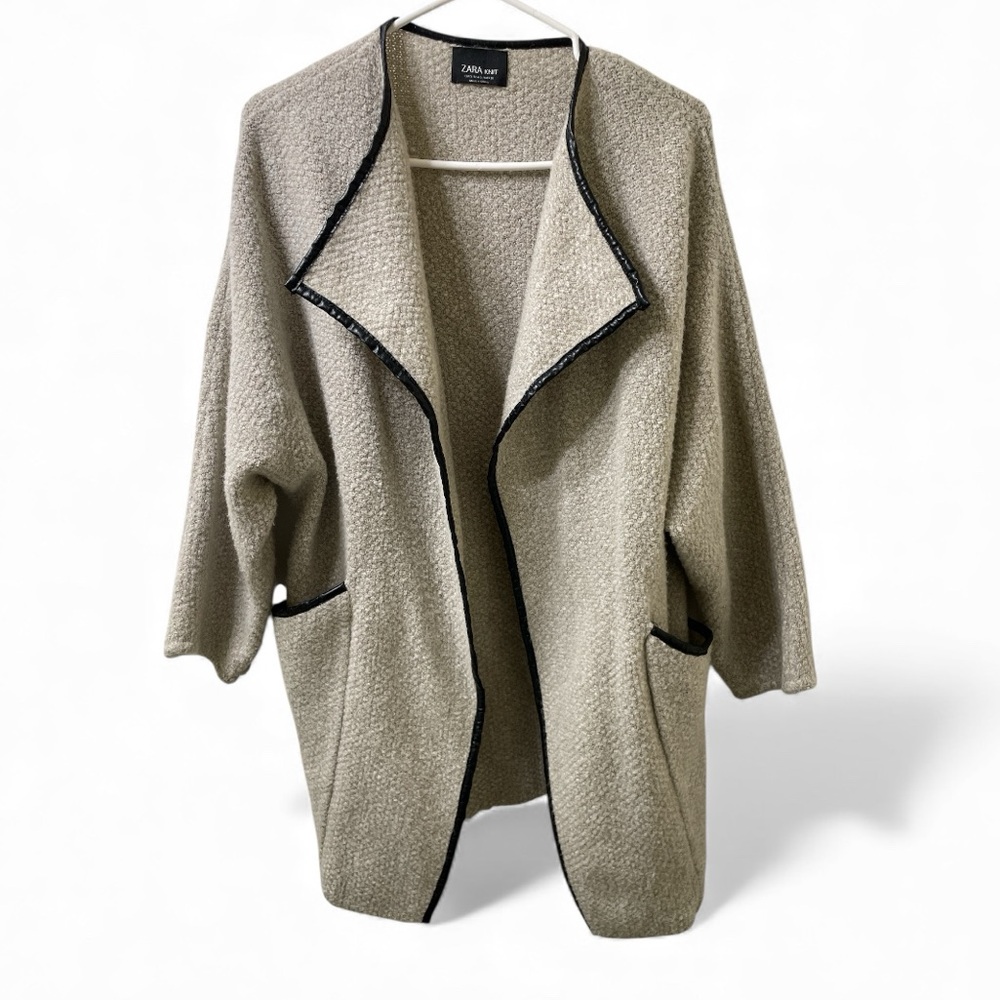 ZARA Knit Draped Open Front Jacket – Size Small